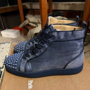 Christian Louboutin Lou Spikes “Orage” Veau Velours 39